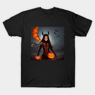 Halloween atmosphere and dark sky with pretty girl T-Shirt